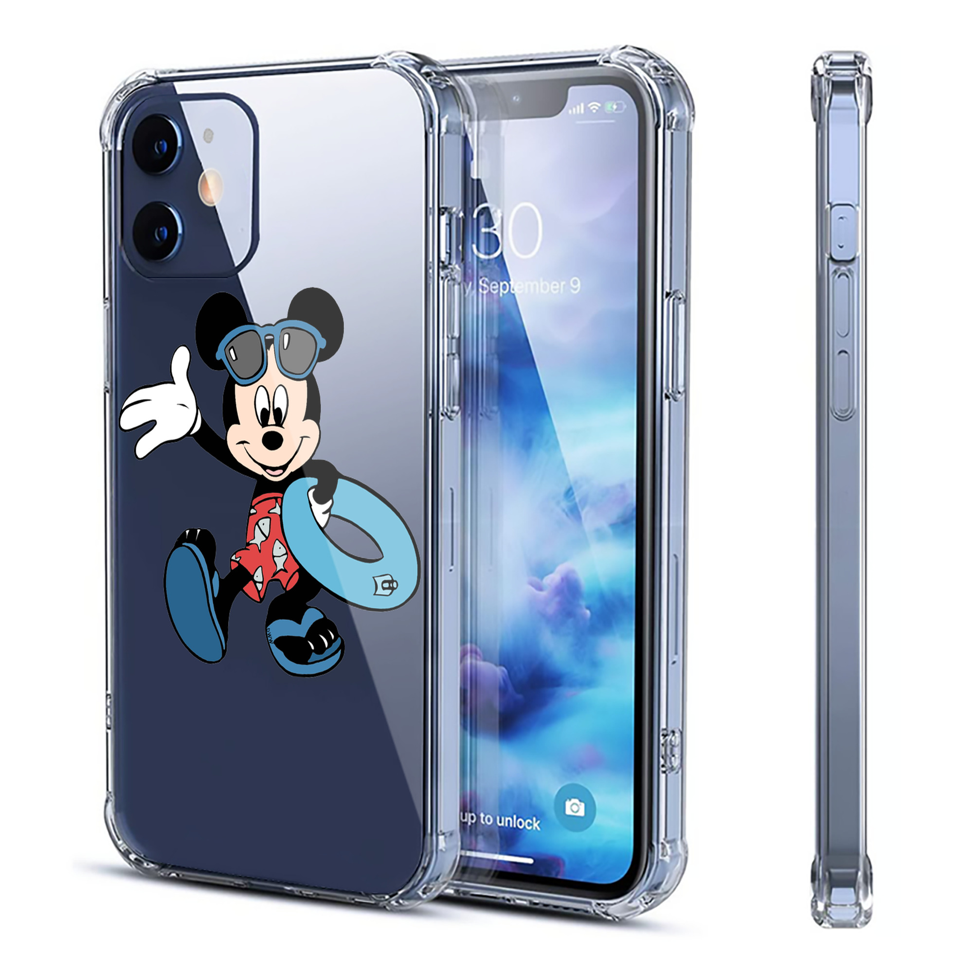 （画像用） ミッキーマウス Mickey Mouse 【iPhone 12シリーズ対応】透明スマホケース（クリアソフトケース）